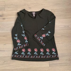 Chico’s cotton embroidered top